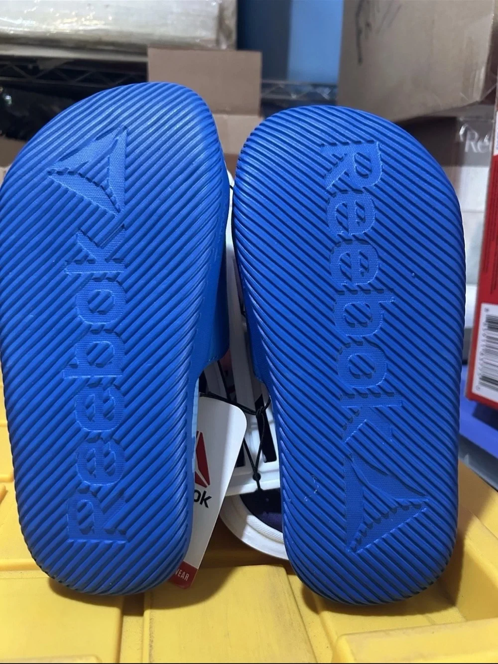 Reebok Blue Camo Slide Sandals